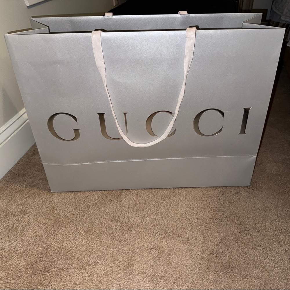 X large Silver Gucci shopping bag, perfect condition